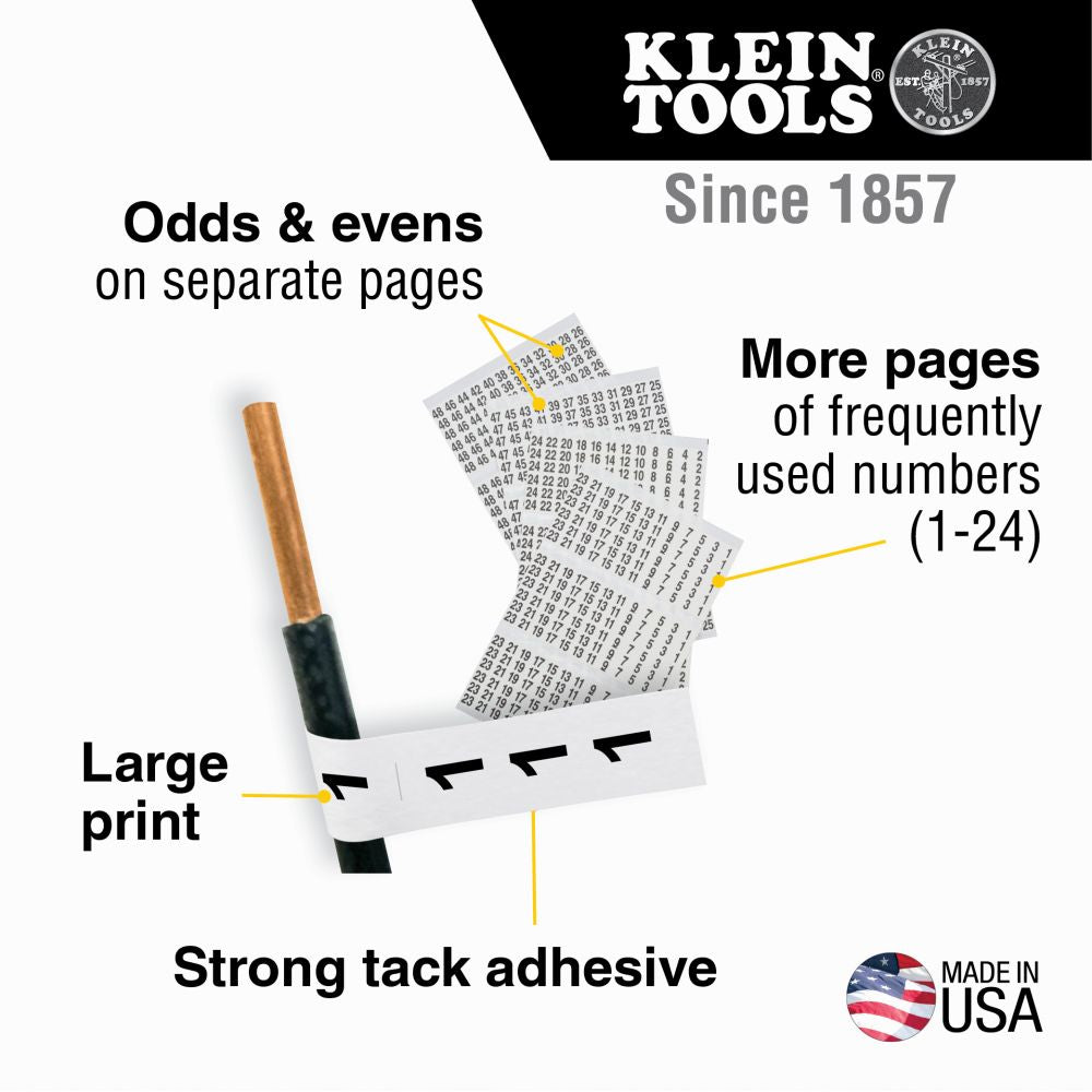 Klein Tools 56250 Wire Marker Book, 1-48 - Edmondson Supply