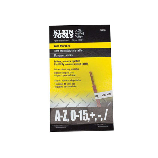 Klein Tools 56253 Wire Marker Book-Black Letters, Numbers and Symbols - Edmondson Supply