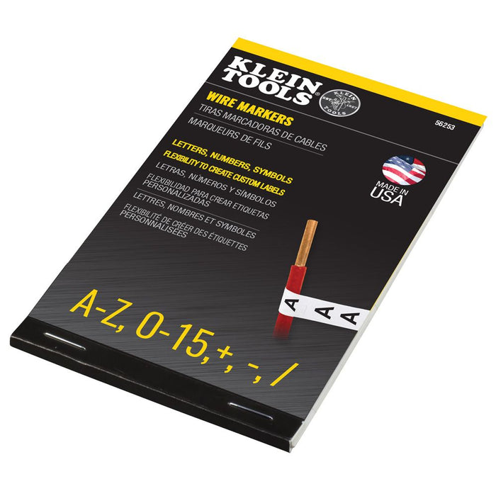 Klein Tools 56253 Wire Marker Book-Black Letters, Numbers and Symbols