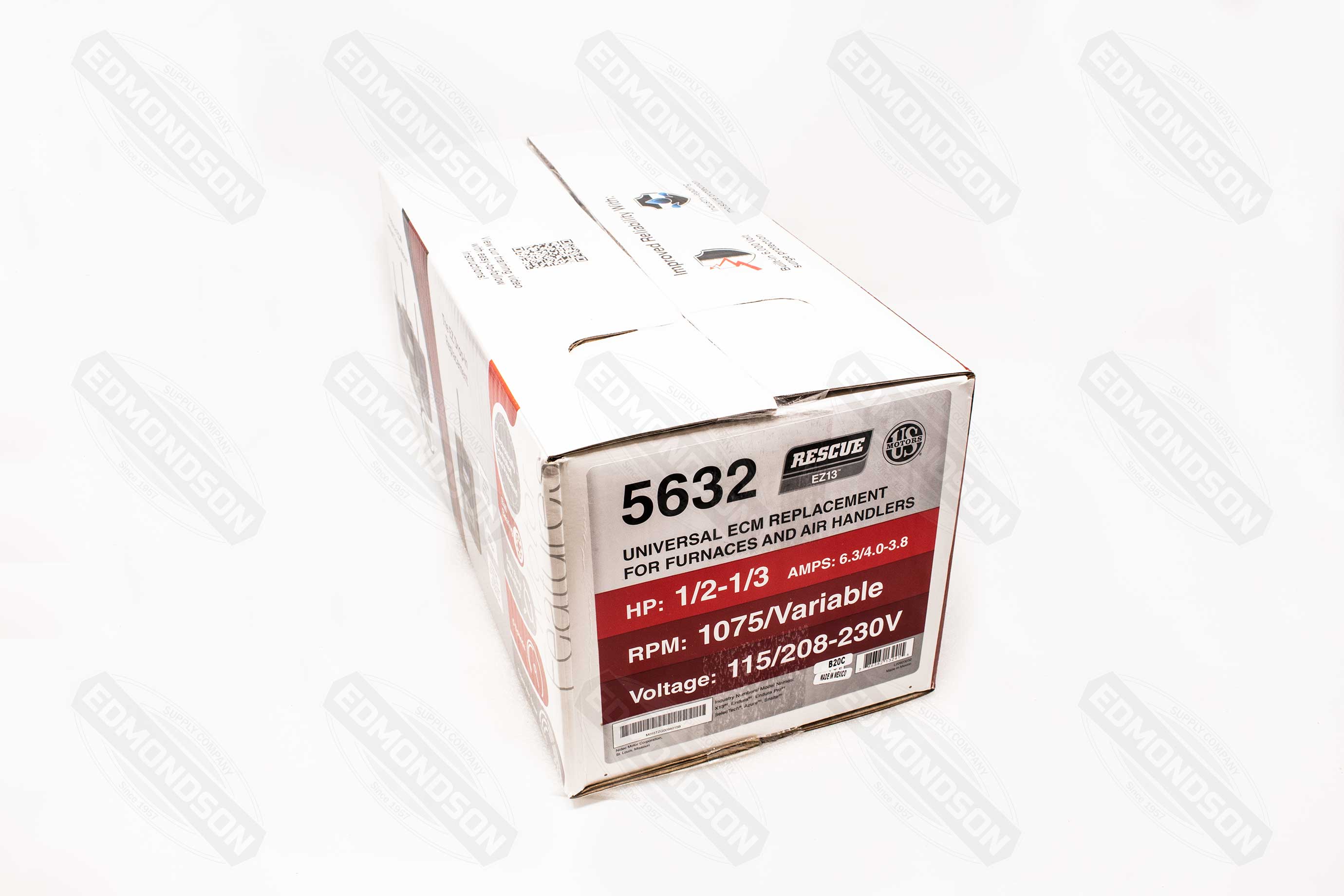 US Motors 5632 RESCUE EZ13 Universal ECM Blower Motor, 115/208-230V, 1/2-1/3 HP, 1075 RPM - Edmondson Supply