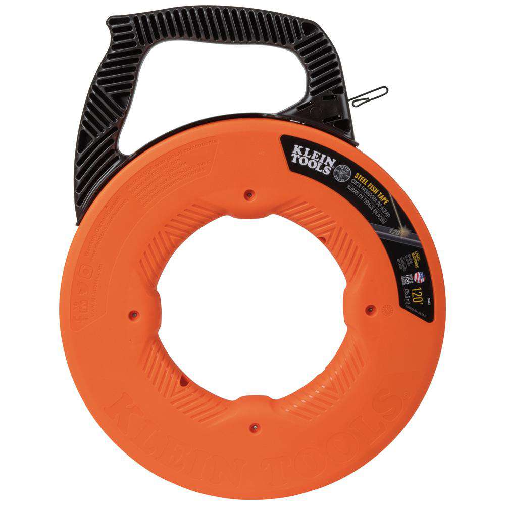 Klein Tools 56333 Steel Fish Tape, 1/8-Inch x 120-Foot - Edmondson Supply