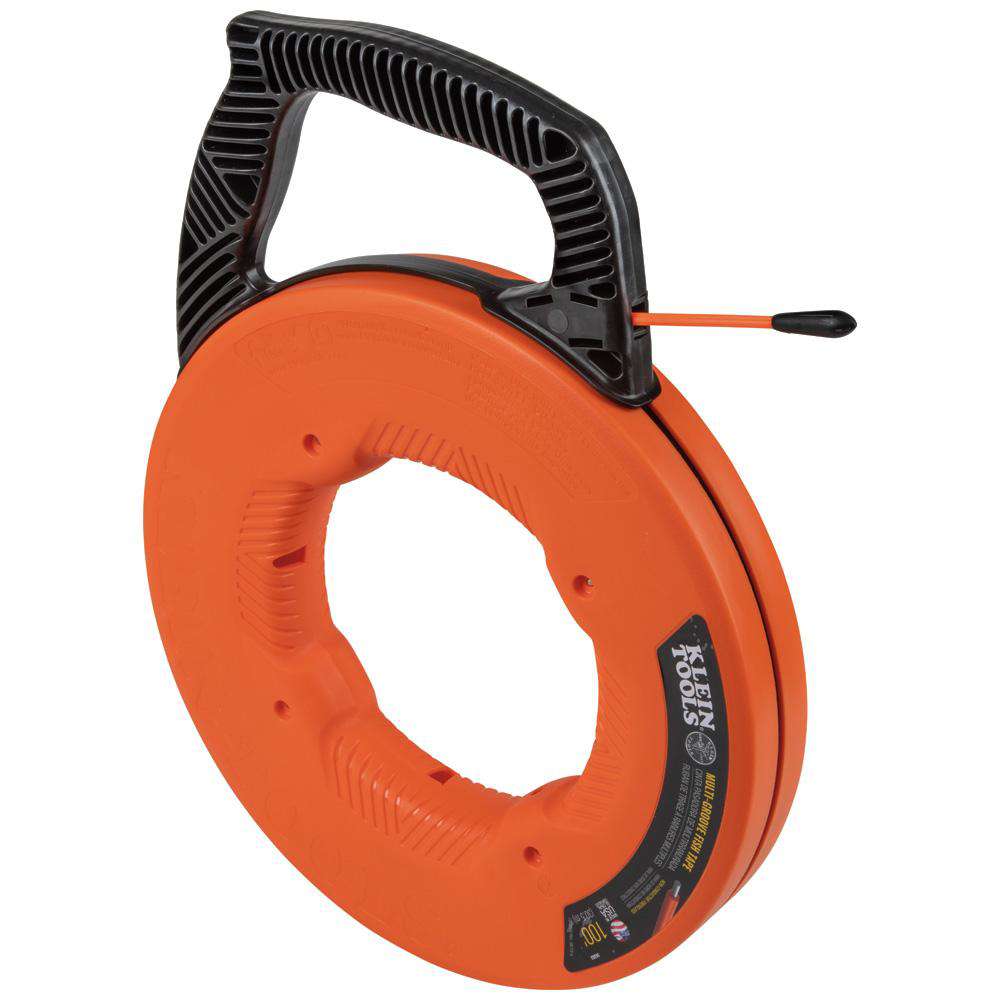 Klein Tools 56383 Multi-Groove Fiberglass Fish Tape with Nylon Tip, 100-Foot - Edmondson Supply