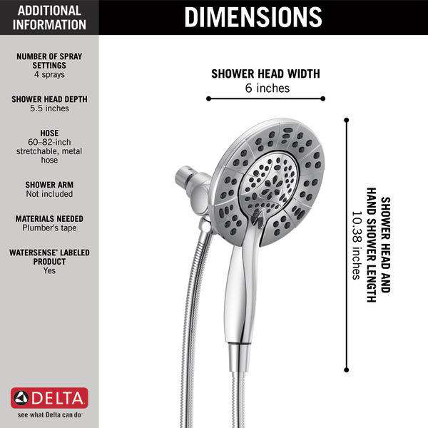 Delta Faucet 58499 In2ition 4-Setting Two-in-One Shower, Chrome - Edmondson Supply