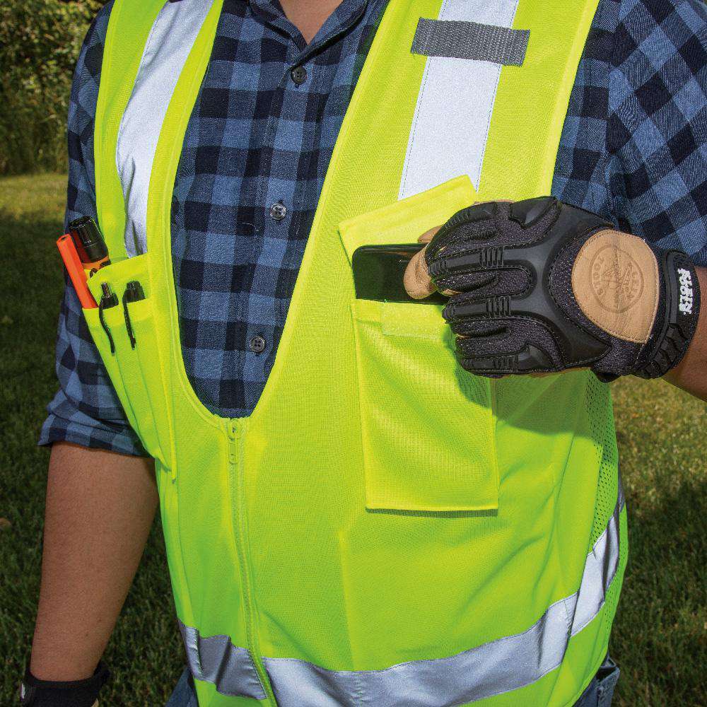 Klein Tools 60269 Safety Vest, High-Visibility Reflective Vest, M/L - Edmondson Supply