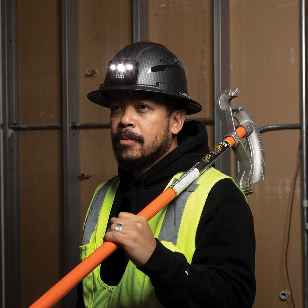 Klein Tools 60347 Hard Hat, Premium KARBN™ Pattern, Vented Full Brim, Class C, Lamp - Edmonson Supply