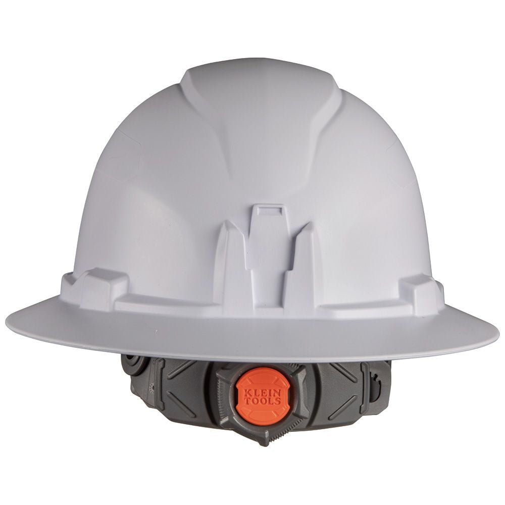Klein Tools 60406RL Hard Hat, Non-Vented, Full Brim with Rechargeable Headlamp, White - Edmondson Supply