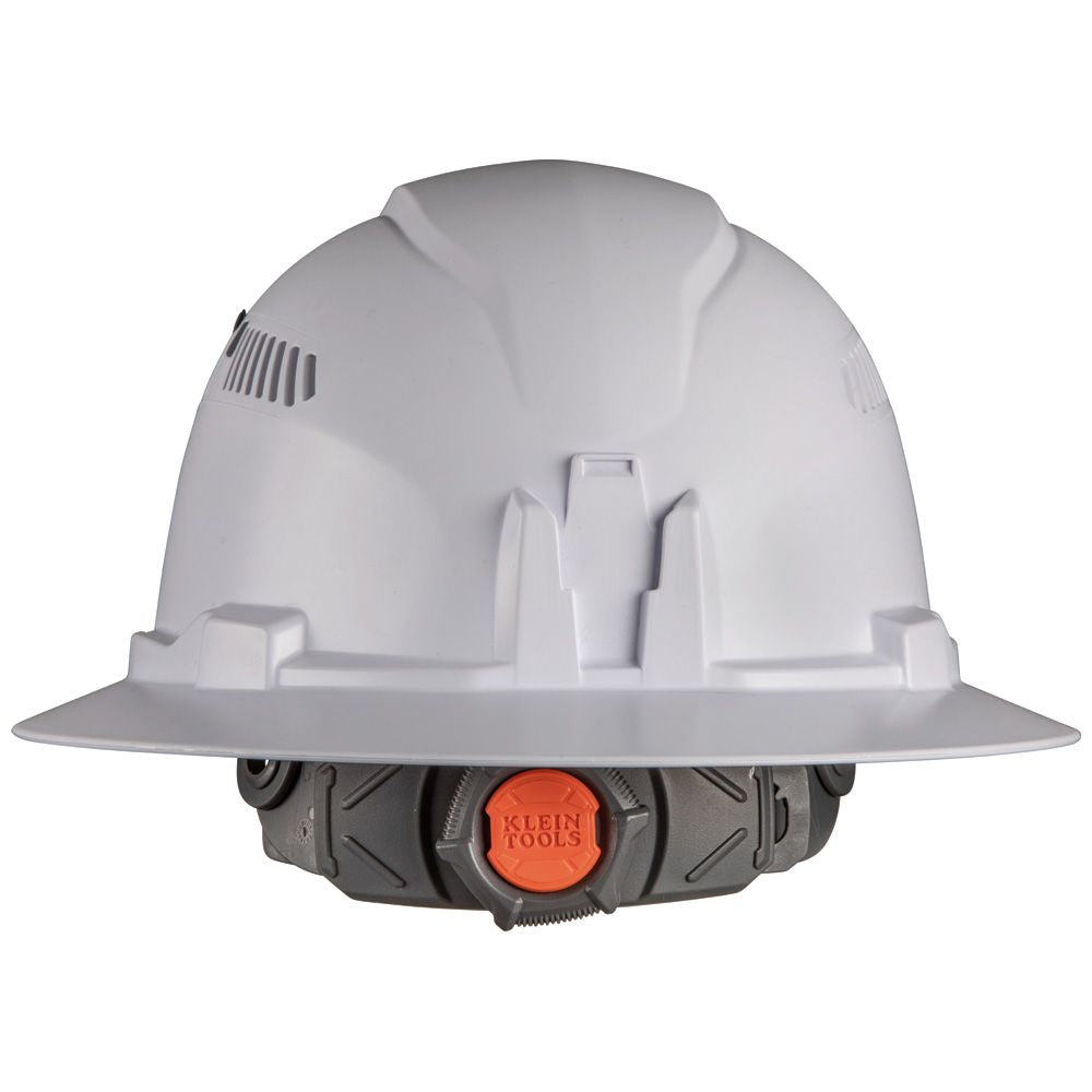 Klein Tools 60407RL Hard Hat, Vented, Full Brim with Rechargeable Headlamp, White - Edmondson Supply