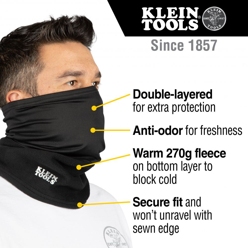 Klein Tools 60466 Neck and Face Warming Half-Band, Black - Edmondson Supply