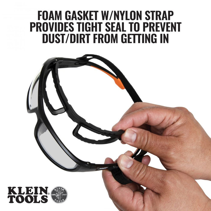 Klein Tools 60470 Professional Full-Frame Gasket Safety Glasses, Clear Lens