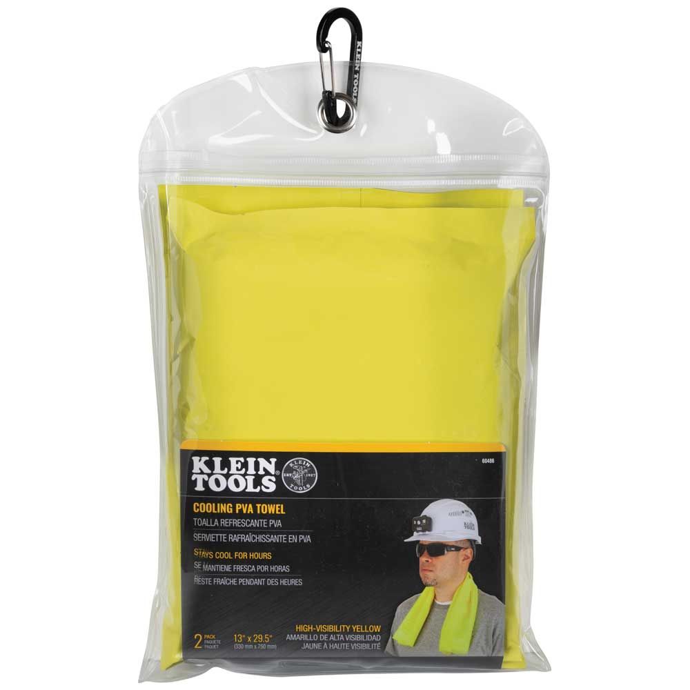 Klein Tools 60486 Cooling PVA Towel, High-Visibility Yellow, 2-Pack - Edmondson Supply