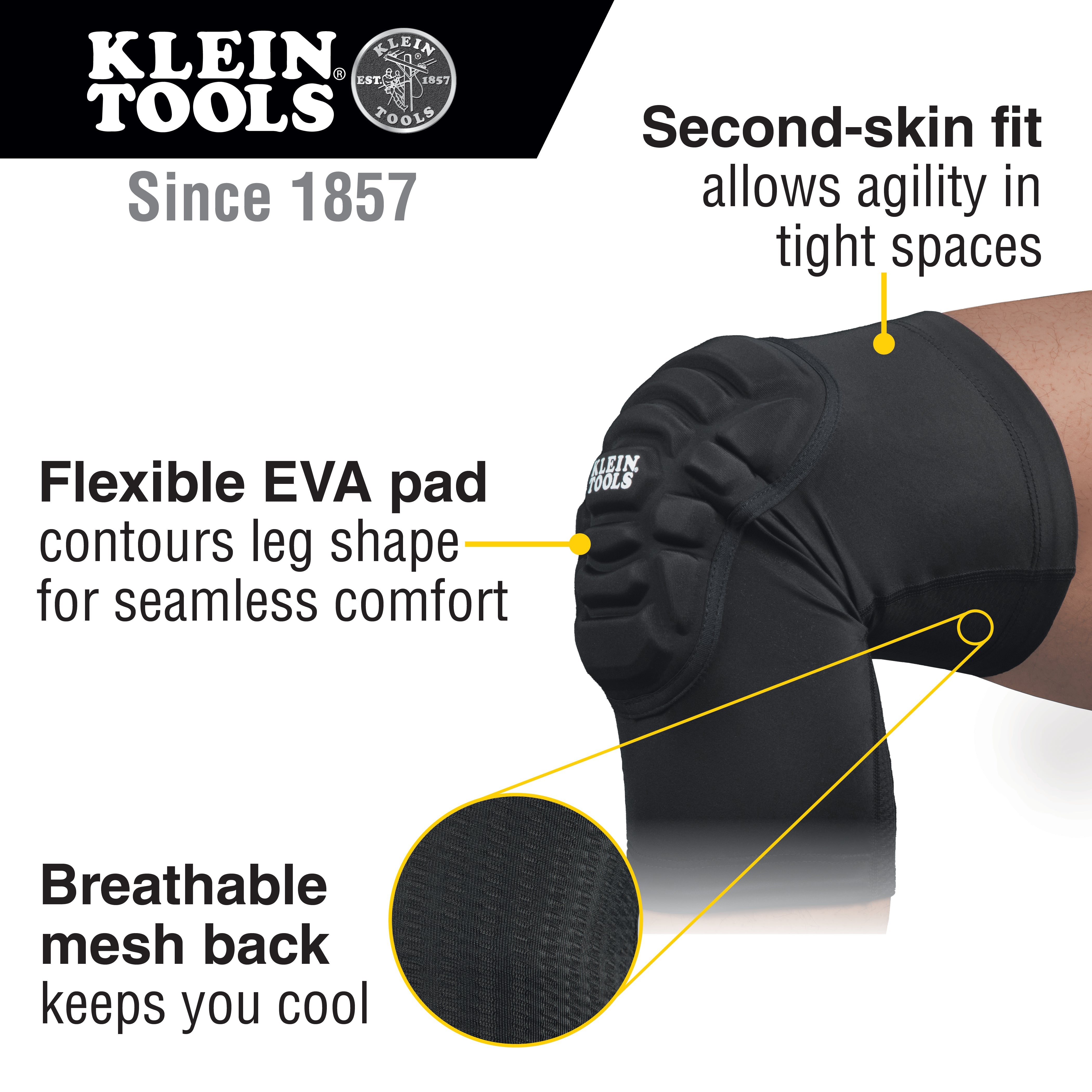 Klein Tools 60614 Lightweight Knee Pad Sleeves, S/M - Edmondson Supply
