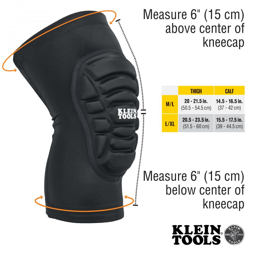 Klein Tools 60492 Lightweight Knee Pad Sleeves, M/L - Edmondson Supply