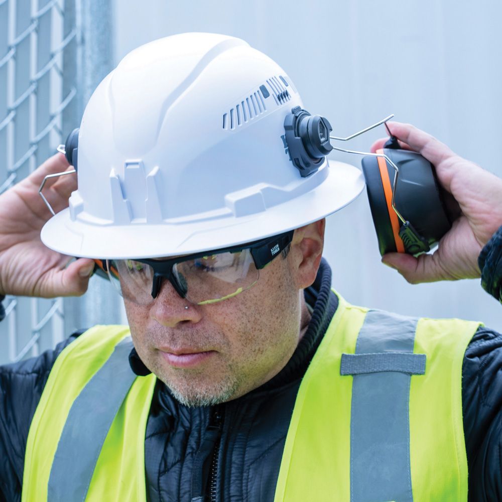 Klein Tools 60502 Hard Hat Earmuffs, Full Brim Style - Edmondson Supply