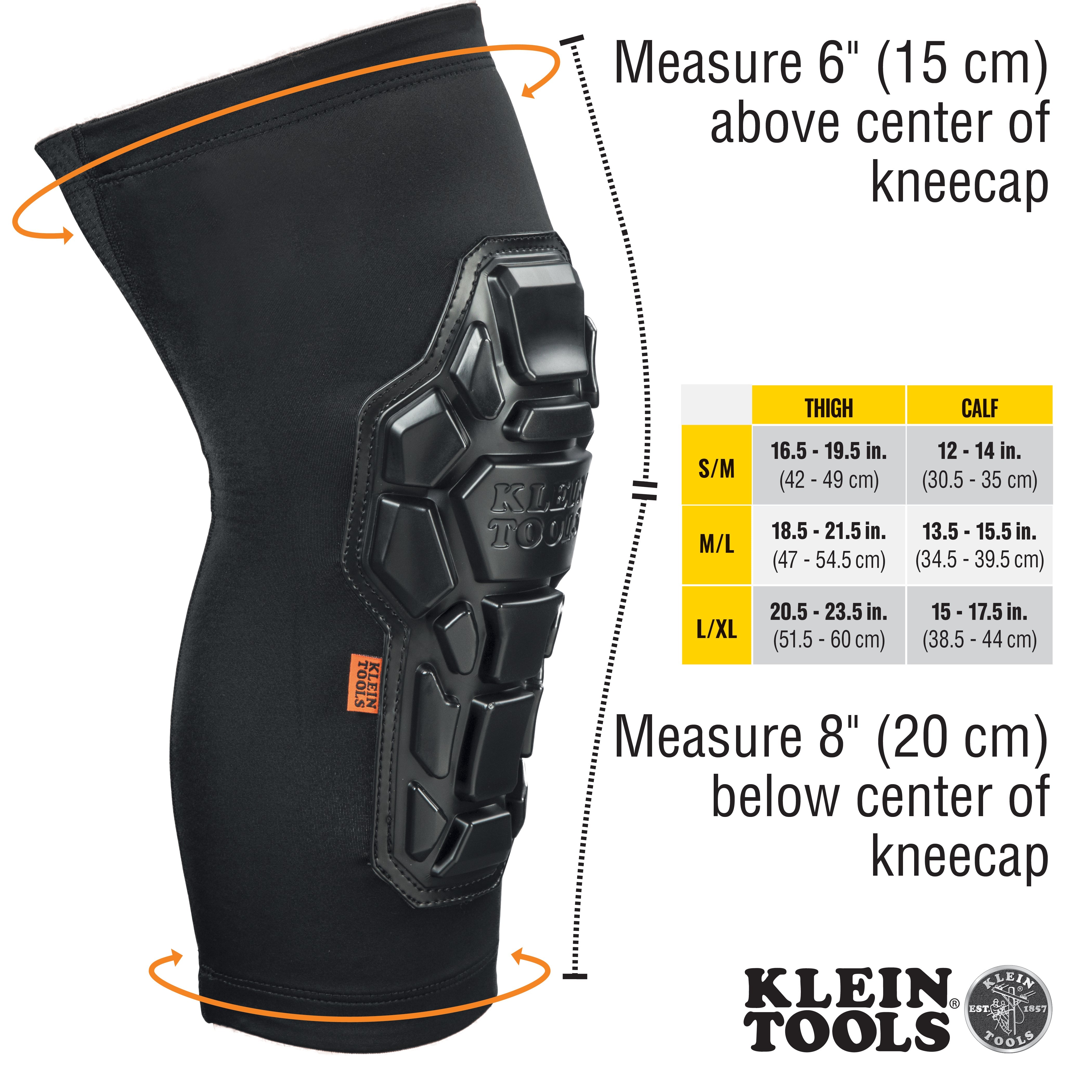 Klein Tools 60615 Heavy Duty Knee Pad Sleeves, S/M - Edmondson Supply