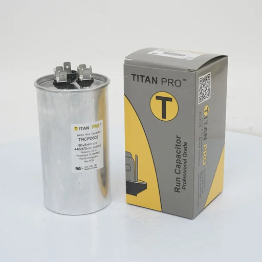 Packard TRCFD605 Titan PRO Run Capacitor 60+5 MFD 440/370 Volt Round - Edmondson Supply