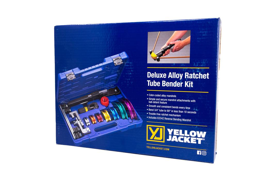 Yellow Jacket 63325 Deluxe Alloy Ratchet Tube Bender Kit (includes 63342 Reverse Bender)