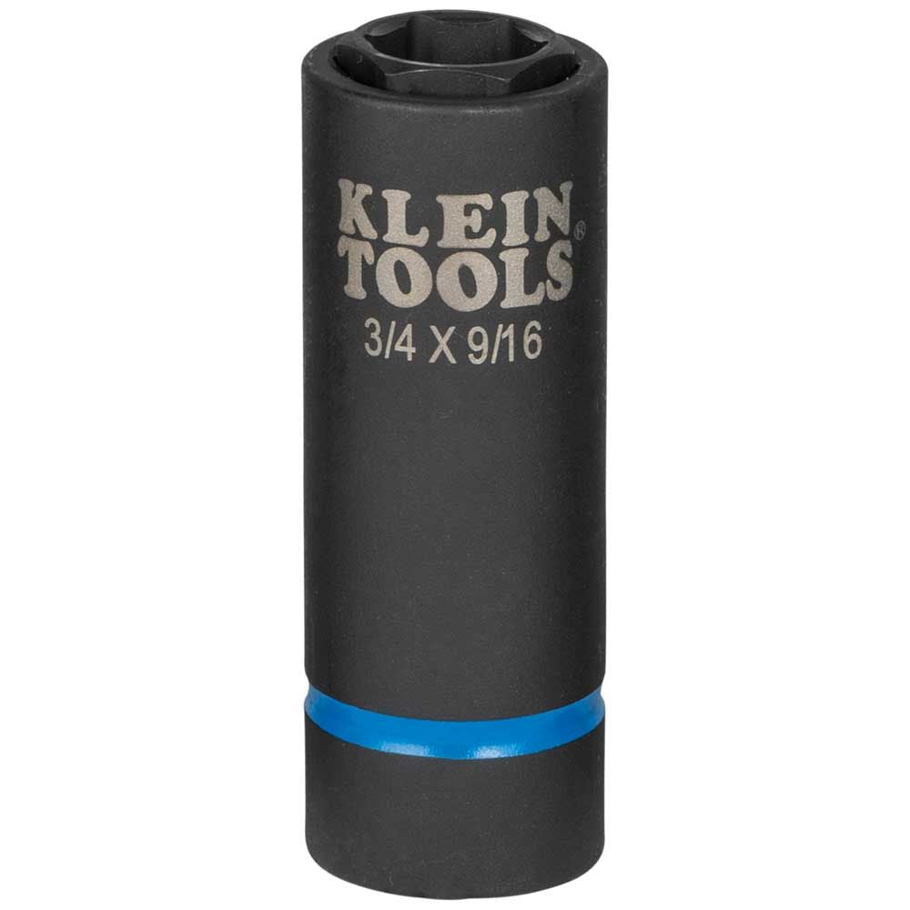 Klein Tools 66004 2-in-1 Impact Socket, 6-Point, 3/4 and 9/16-Inch - Edmondson Supply