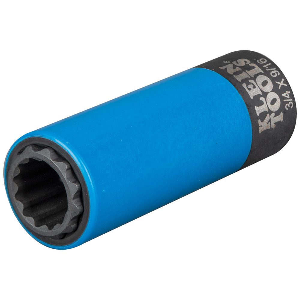 Klein Tools 66030 2-in-1 Coated Impact Socket, 12-Point, 3/4" and 9/16" - Edmondson Supply