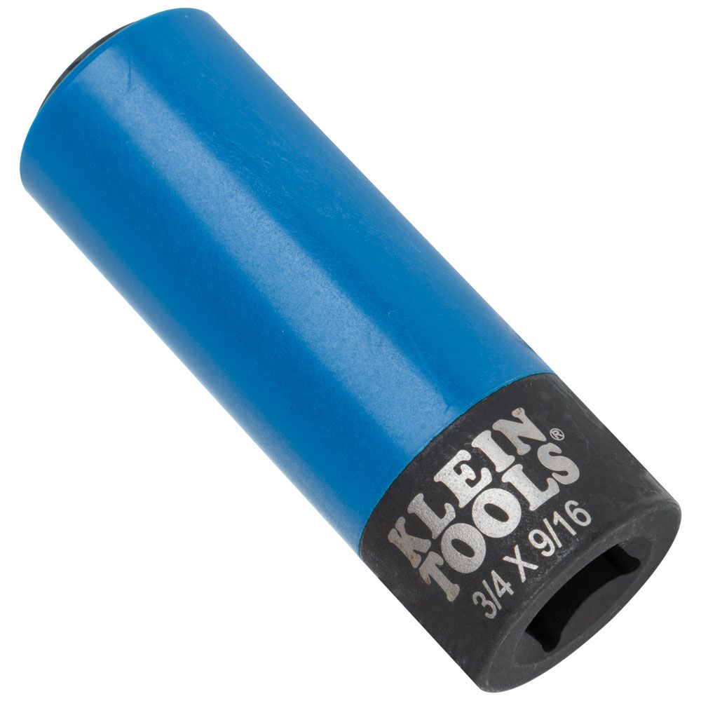 Klein Tools 66030 2-in-1 Coated Impact Socket, 12-Point, 3/4" and 9/16" - Edmondson Supply