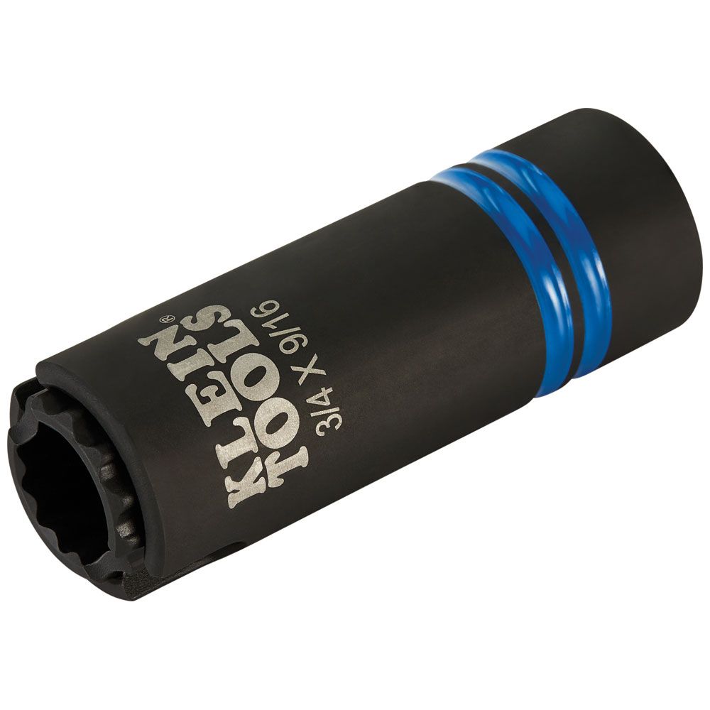 Klein Tools 66031 3-in-1 Slotted Impact Socket, 12-Point, 3/4 and 9/16-Inch - Edmondson Supply