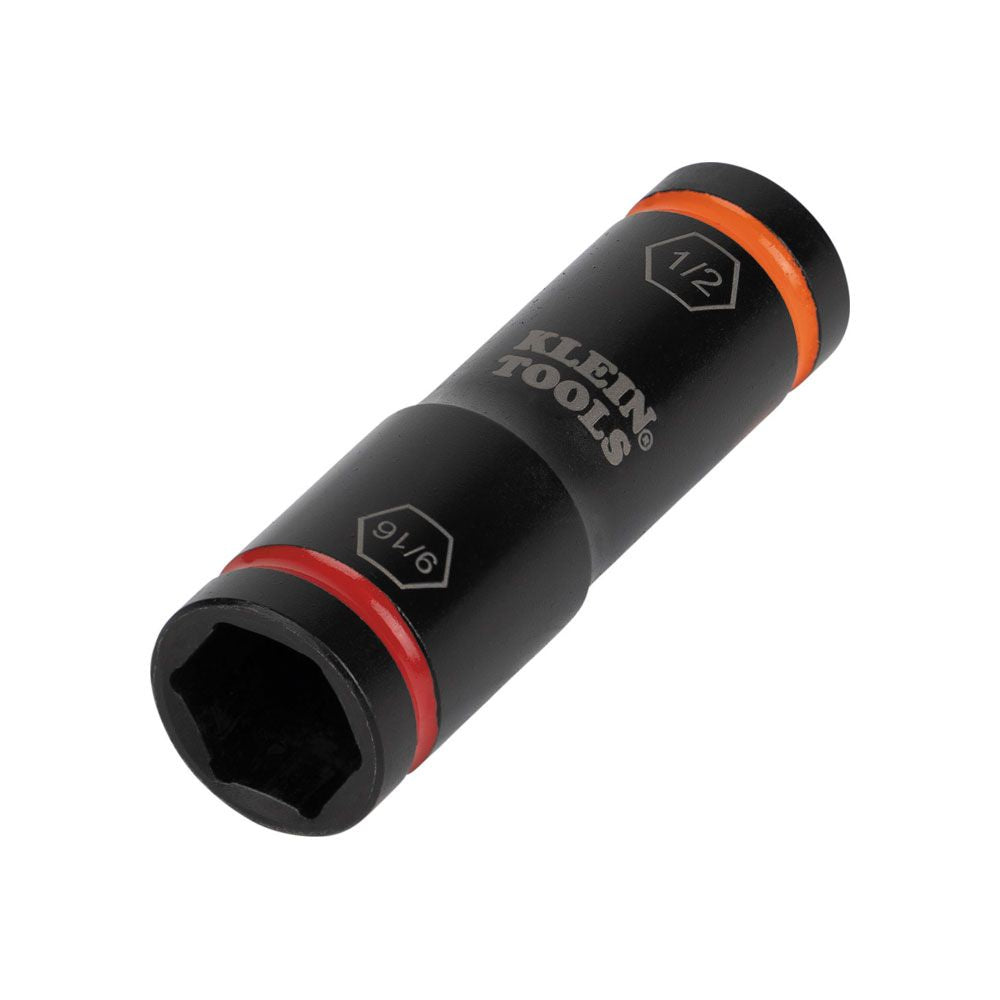 Klein Tools 66076 Flip Impact Socket, 9/16 and 1/2-Inch - Edmondson Supply