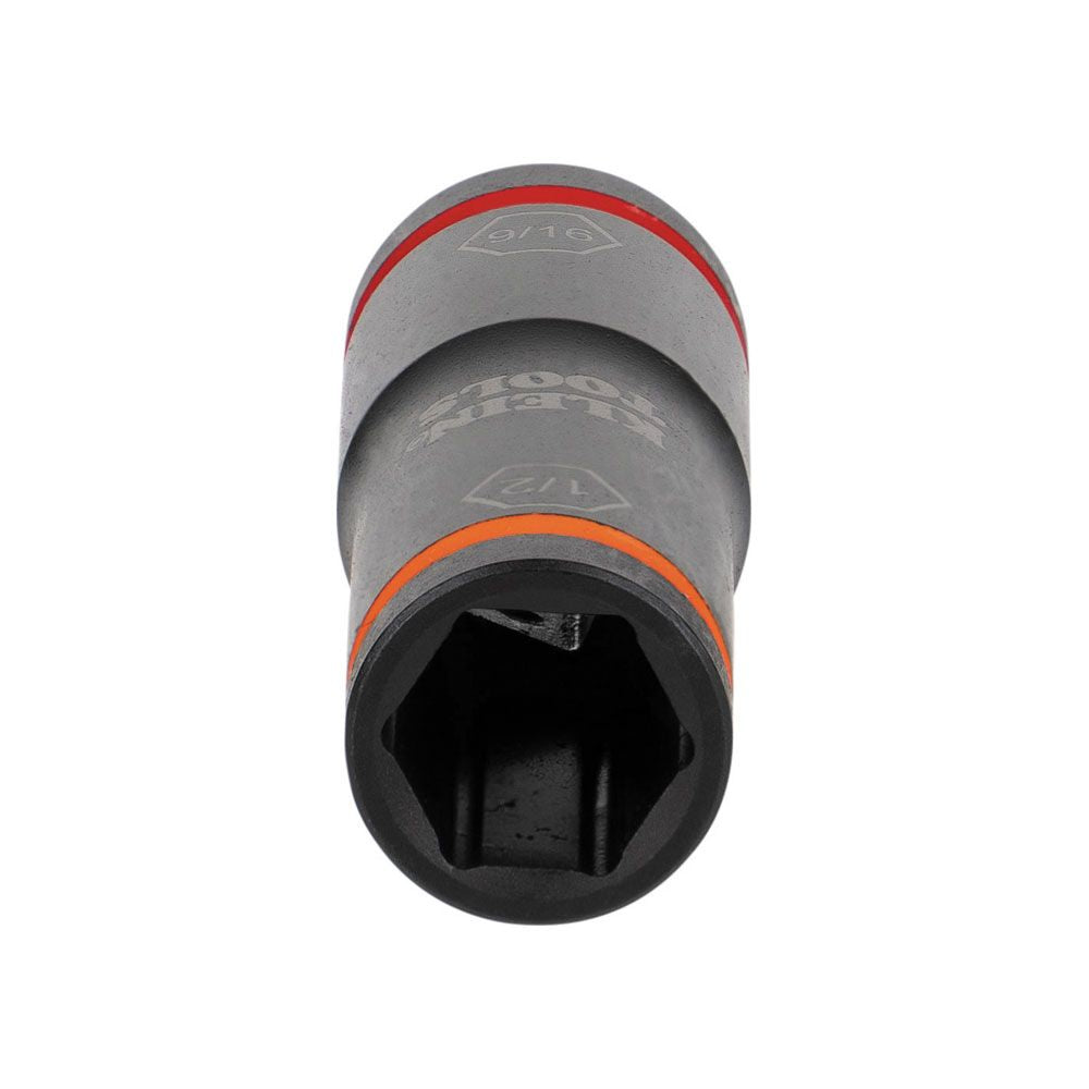 Klein Tools 66076 Flip Impact Socket, 9/16 and 1/2-Inch - Edmondson Supply