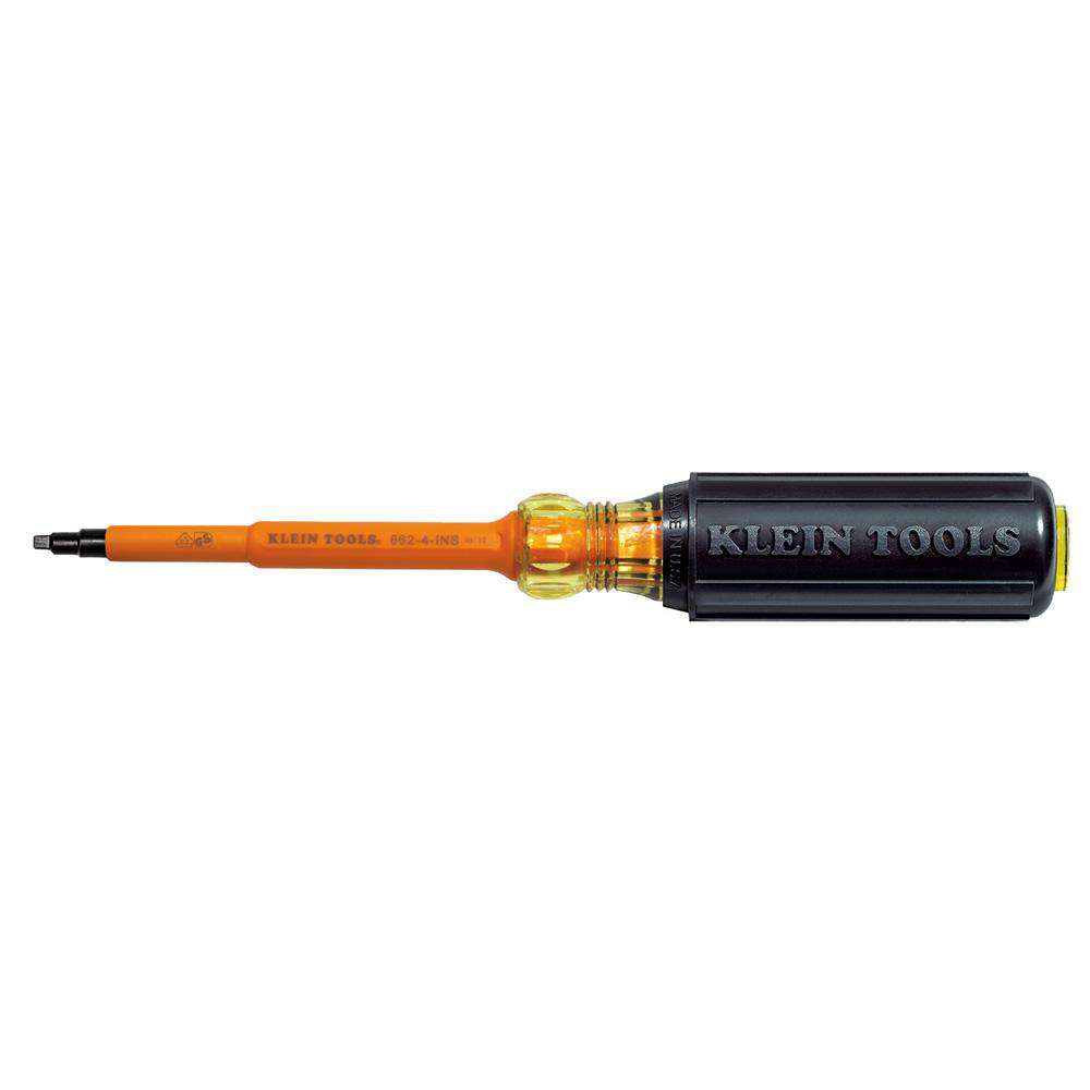 Klein Tools 662-4-INS Insulated Screwdriver, #2 Square, 4'' Shank - Edmondson Supply