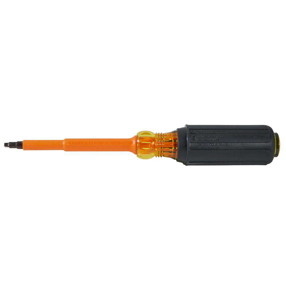 Klein Tools 662-4-INS Insulated Screwdriver, #2 Square, 4'' Shank - Edmondson Supply