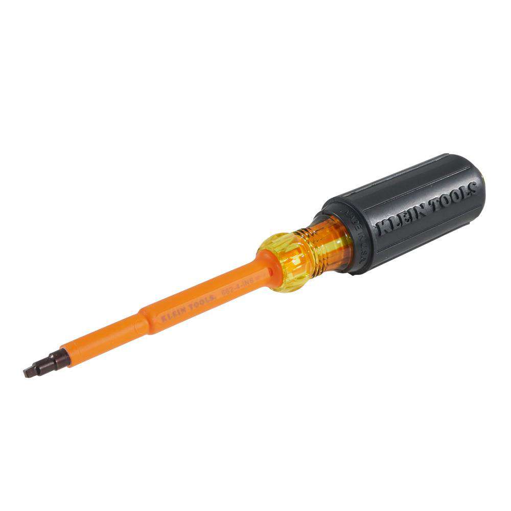 Klein Tools 662-4-INS Insulated Screwdriver, #2 Square, 4'' Shank - Edmondson Supply
