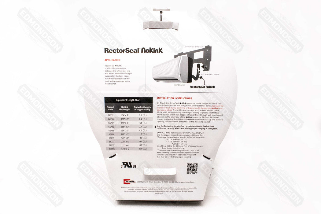 RectorSeal 66731 NoKink 1/4" x 3' Flexible Refrigerant Line Connector - Edmondson Supply