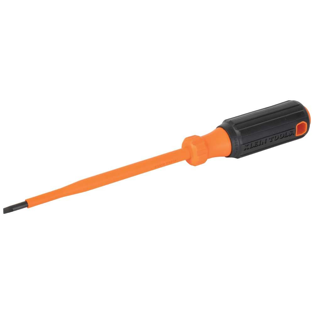 Klein Tools 6816INS Insulated Screwdriver, 3/16-Inch Cabinet Tip, 6-Inch Round Shank - Edmondson Supply