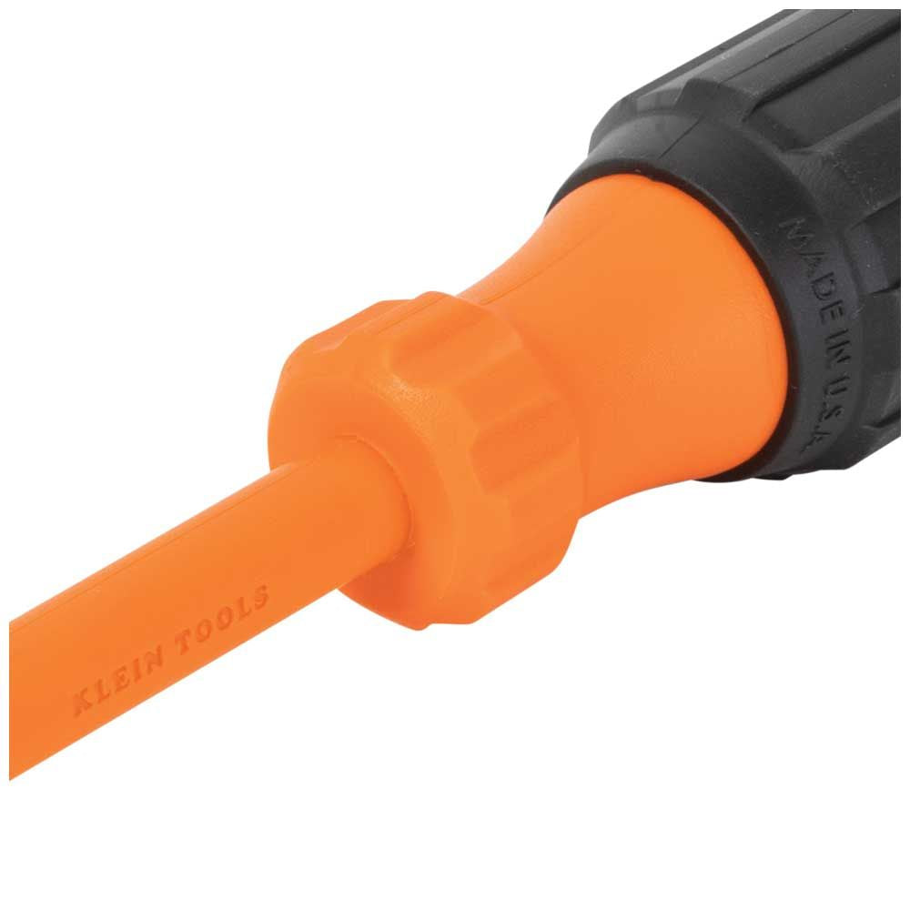 Klein Tools 6824INS Insulated Screwdriver, 1/4-Inch Cabinet Tip, 4-Inch Round Shank - Edmondson Supply