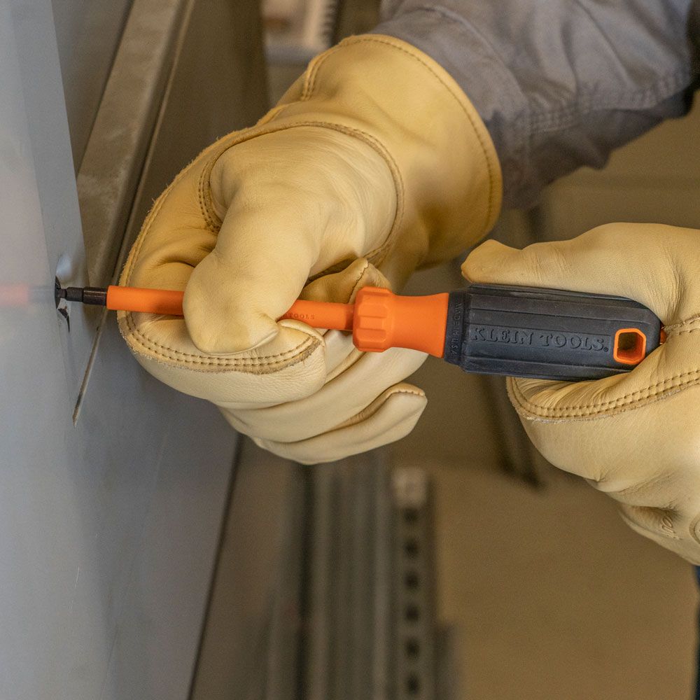 Klein Tools 6844INS Insulated Screwdriver, #2 Square Tip, 4-Inch Round Shank - Edmondson Supply