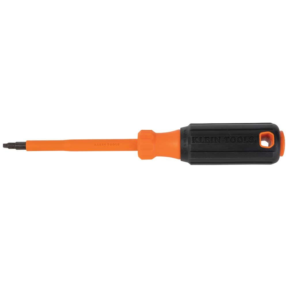 Klein Tools 6844INS Insulated Screwdriver, #2 Square Tip, 4-Inch Round Shank - Edmondson Supply