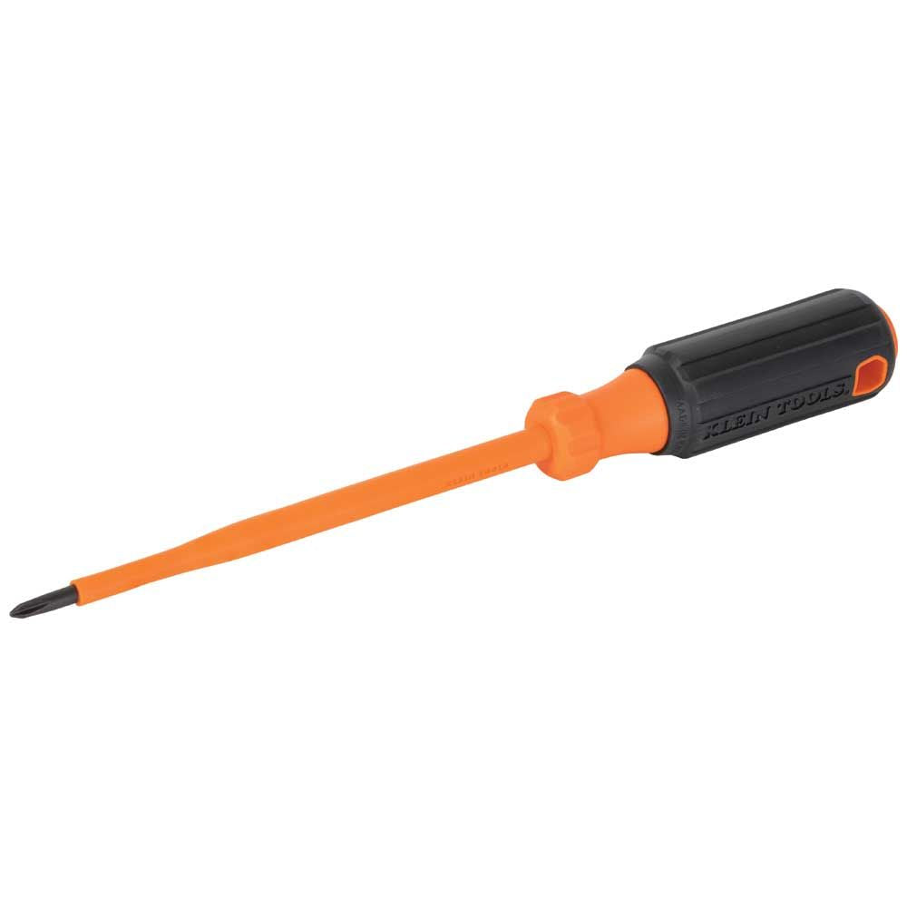 Klein Tools 6856INS Insulated Screwdriver, #1 Phillips Tip, 6-Inch Round Shank - Edmondson Supply