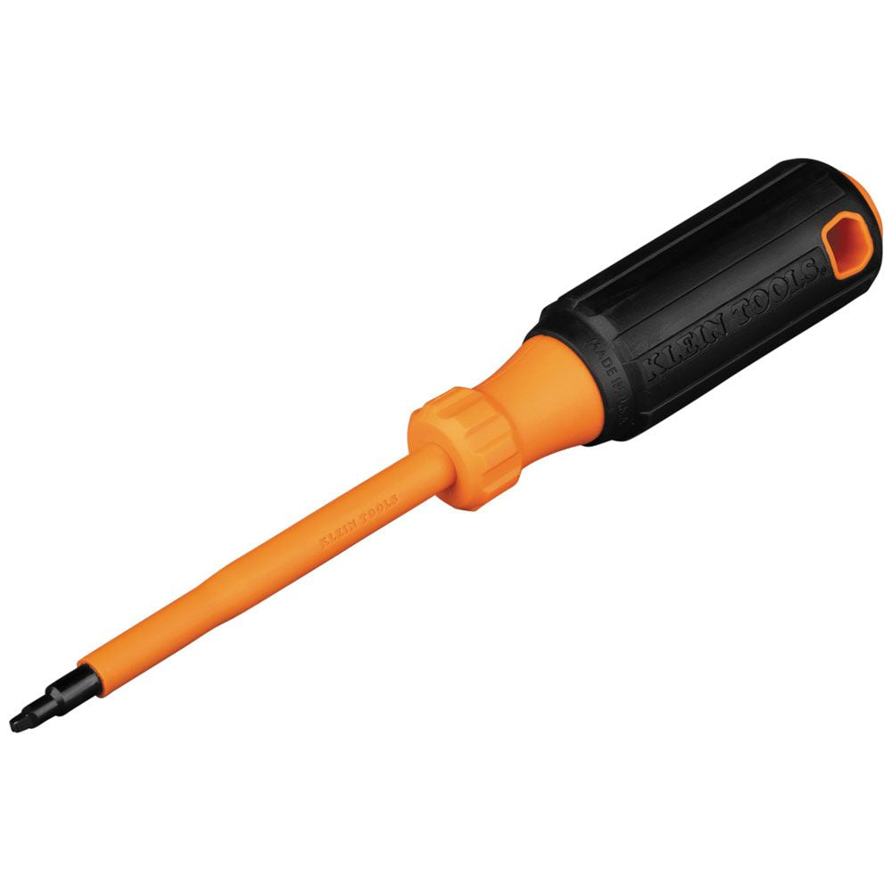 Klein Tools 6884INS Insulated Screwdriver, #1 Square Tip, 4-Inch Shank - Edmondson Supply