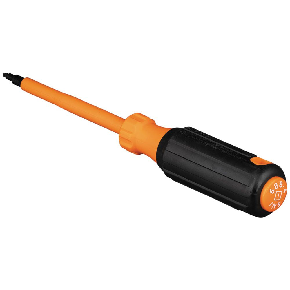 Klein Tools 6884INS Insulated Screwdriver, #1 Square Tip, 4-Inch Shank - Edmondson Supply