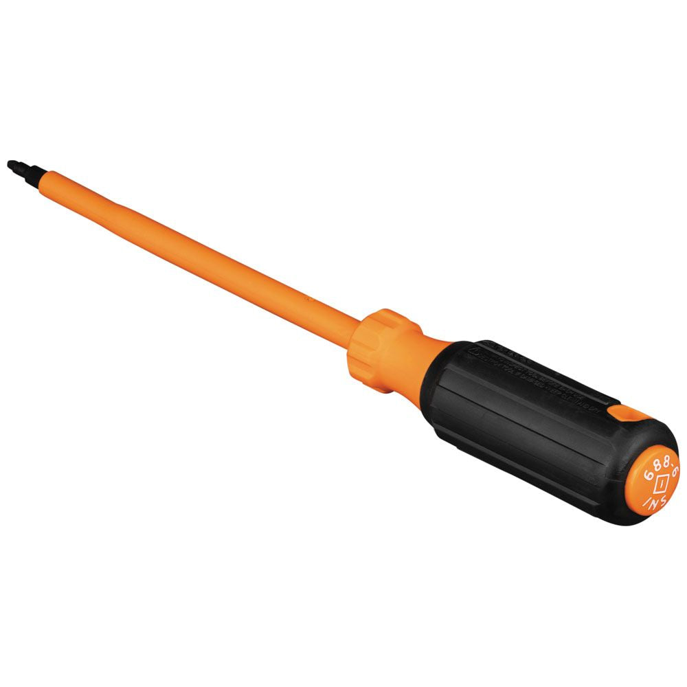 Klein Tools 6886INS Insulated Screwdriver, #1 Square Tip, 6-Inch Shank - Edmondson Supply