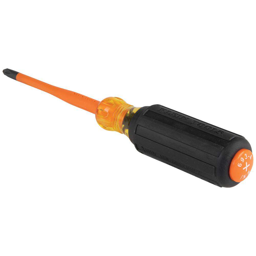 Klein Tools 6934INS Slim-Tip 1000V Insulated Screwdriver, #2 Phillips, 4-Inch Round Shank - Edmondson Supply