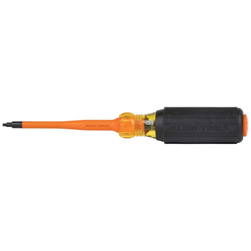Klein Tools 6984INS Slim-Tip 1000V Insulated Screwdriver, #1 Square, 4-Inch Round Shank - Edmondson Supply