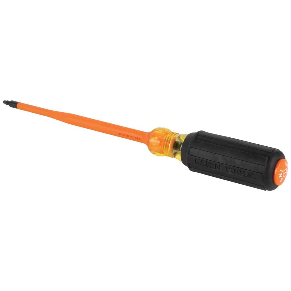 Klein Tools 6986INS Slim-Tip 1000V Insulated Screwdriver, #1 Square, 6-Inch Round Shank - Edmondson Supply