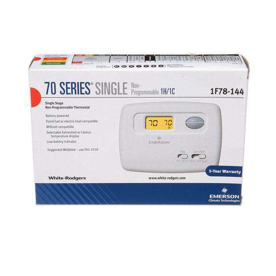 Emerson White-Rodgers 1F78-144 70 Series Non-Programmable Thermostat, 1 Heat - 1 Cool - Edmondson Supply