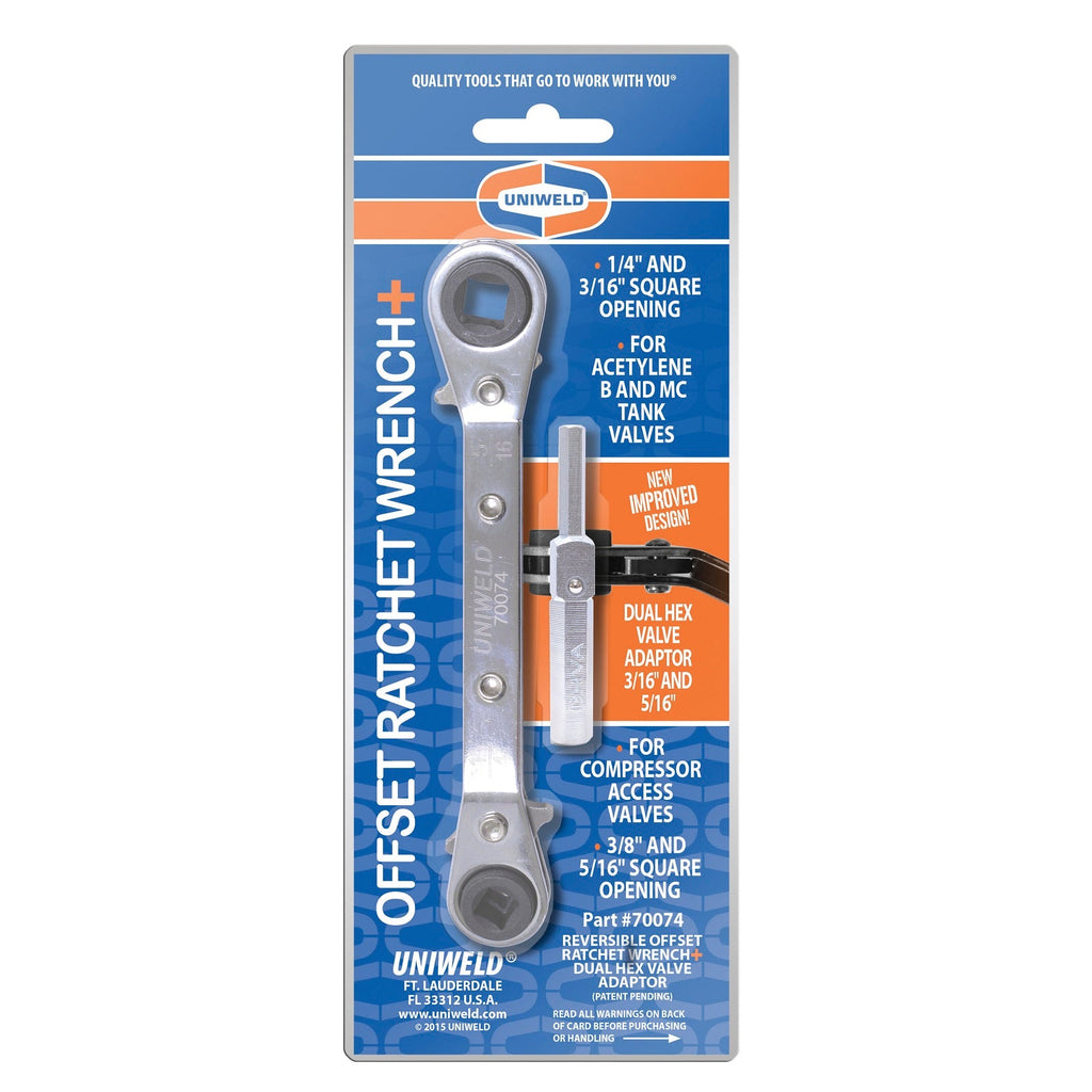 ユニフレ Uniweld 70074 Medium Duty Offset Ratchet Wrench+– Edmondson Supply