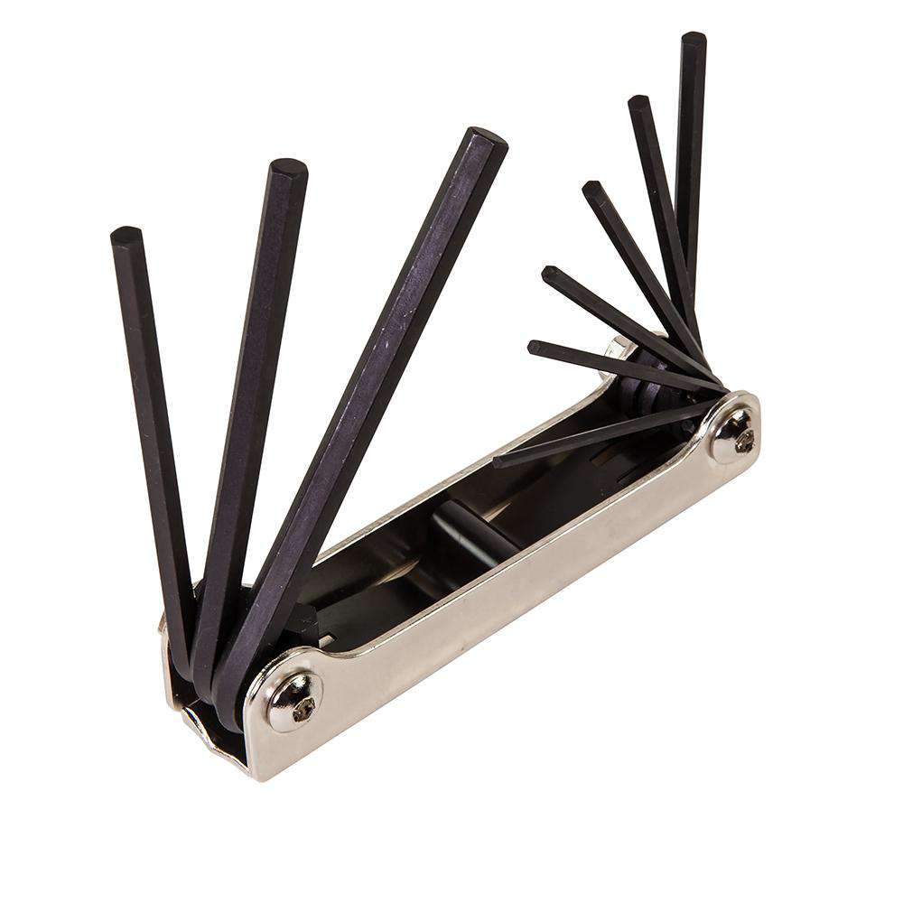 Klein Tools 70591 Folding Hex Key Set, Nine-Key, Inch Sizes - Edmondson Supply