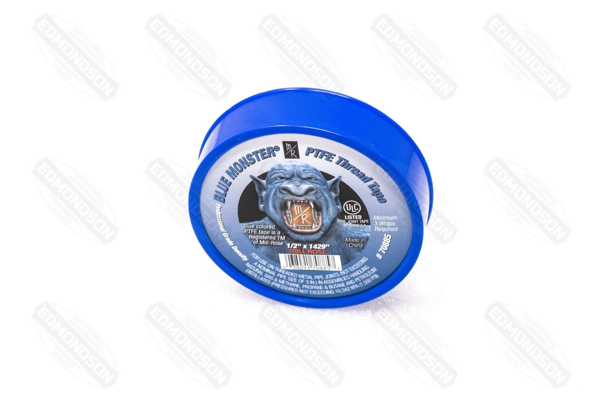 Blue Monster 70885 PFTE Pipe Thread Sealing Tape, 1/2" x 1429" - Edmondson Supply