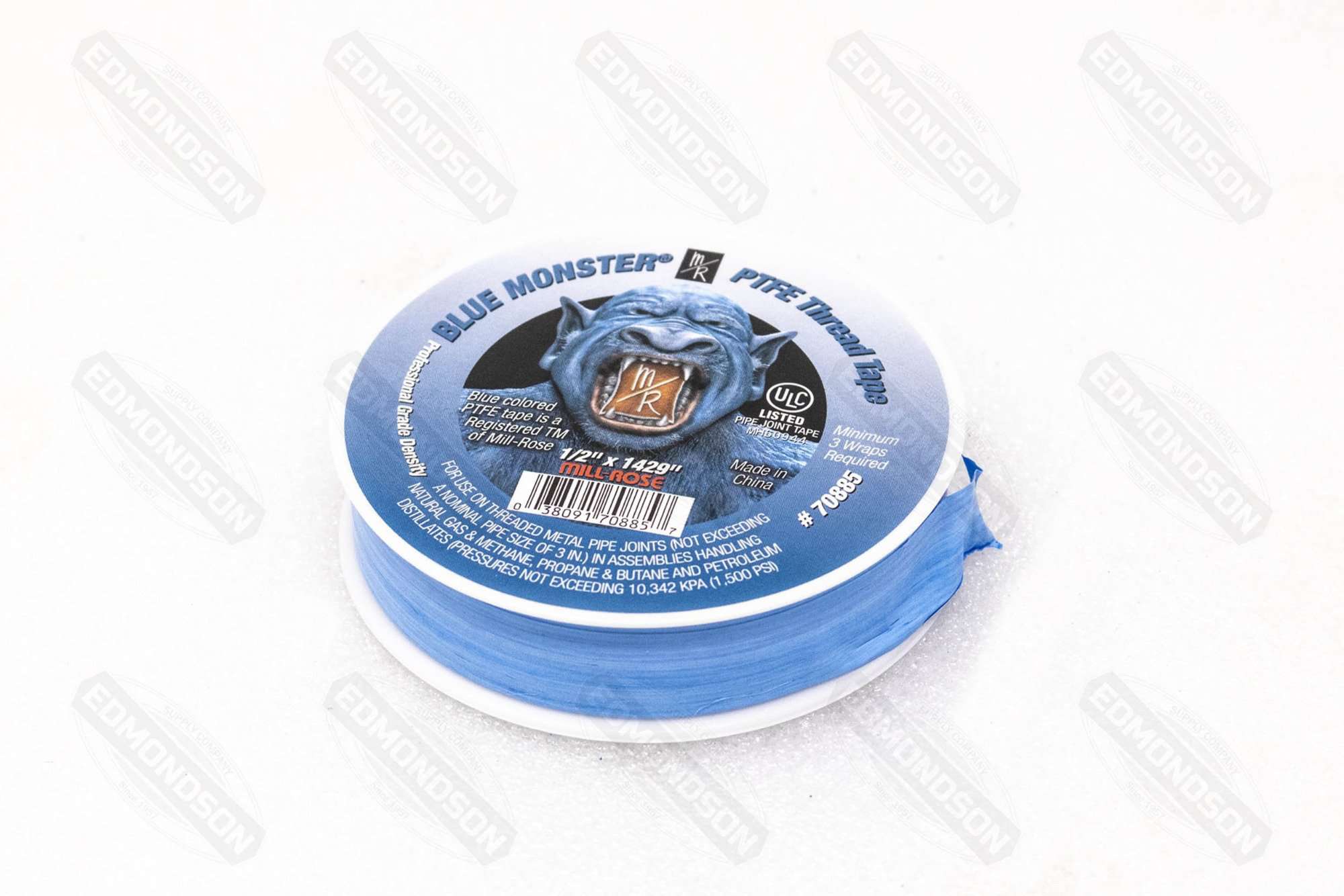 Blue Monster 70885 PFTE Pipe Thread Sealing Tape, 1/2" x 1429" - Edmondson Supply