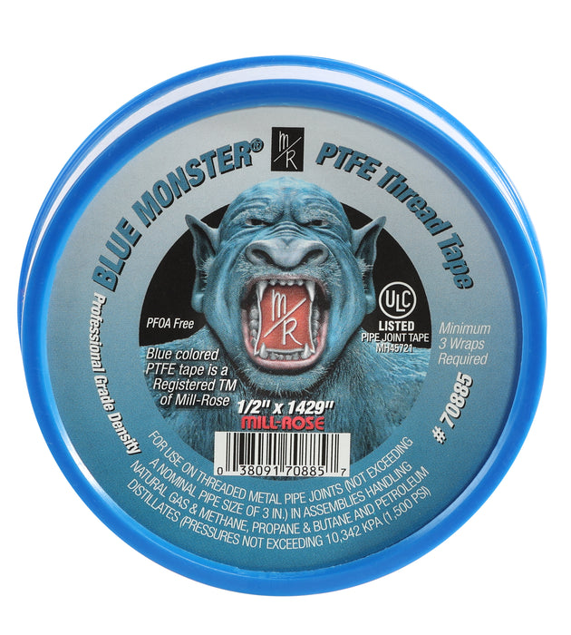 Blue Monster 70885 PFTE Pipe Thread Sealing Tape, 1/2" x 1429"