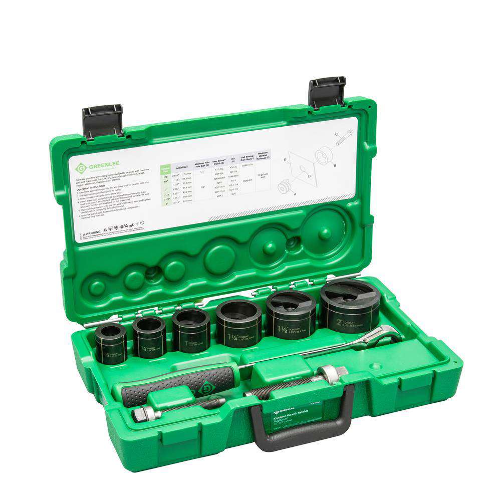Greenlee 7238SB Slug-Buster® 1/2" - 2" Knockout Kit with Ratchet - Edmondson Supply