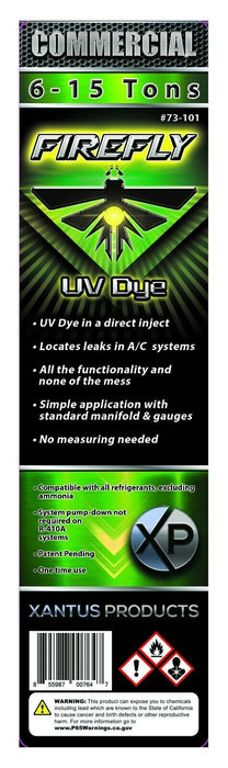 Xantus Products 73-101 Firefly UV Dye Commercial Direct Inject AC Leak Detector, 6 - 15 Tons