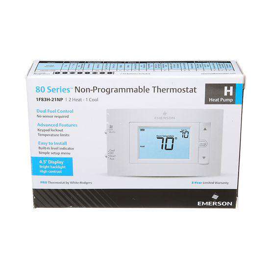 Emerson White-Rodgers 1F83H-21NP 80 Series Non-Programmable Thermostat, 2 Heat - 1 Cool - Edmondson Supply